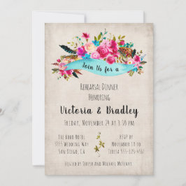 Convites Janto de Ensaio de Boho Chic Floral de Aquarela