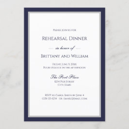 Convites Janto de ensaio de borda azul de Marinho clássico