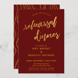 Convites Janto de Ensaio de Borgonha com Escrita Manual de 