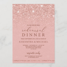 Convites Janto de ensaio de brilho rosa dourado do glamour