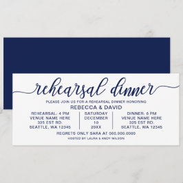 Convites Janto de ensaio de caligrafia branca e marinho