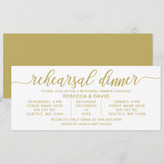 Convites janto de ensaio de caligrafia branca e ouro