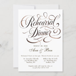 Convites Janto de Ensaio de Caligrafia Brown Mocha Mousse