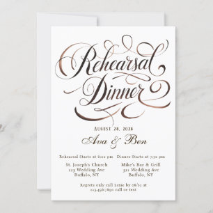 Convites Janto de Ensaio de Caligrafia Brown Mocha Mousse