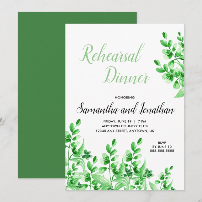 Convites Janto de Ensaio de Caligrafia em Aquarela (Frente/Verso)