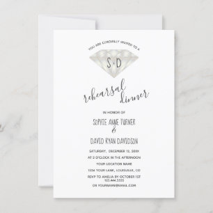 Convites Janto de ensaio de caligrafia em losango elegante
