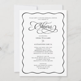 Convites Janto de ensaio de caligrafia ondulada