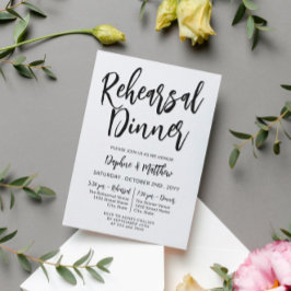 Convites Janto de Ensaio de Caligrafia Preta