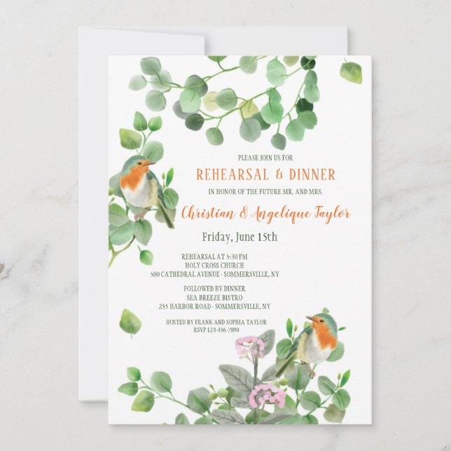 Convites Janto de ensaio de Casais de aves (Frente)