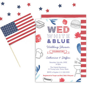 Convites Janto De Ensaio De Casais De Chá Azul-Branco Da W