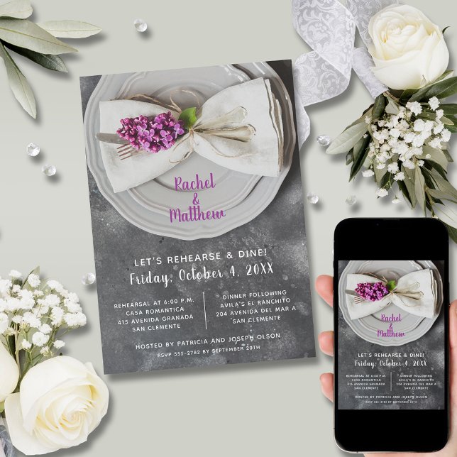 Convites Janto de ensaio de casamento (Wedding Rehearsal Dinner Invitations)