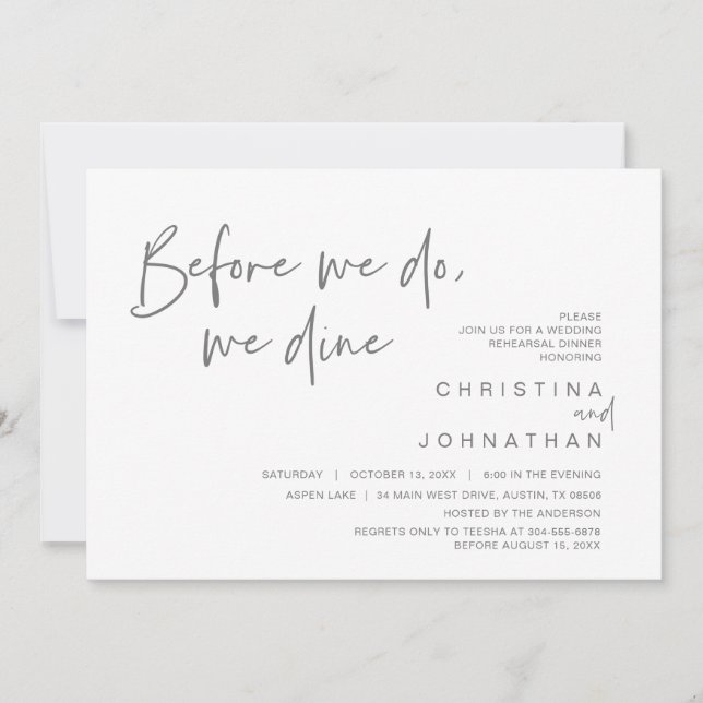 Convites Janto De Ensaio De Casamento, Antes De Fazermos, J (Frente)