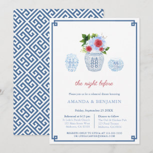 Convites Janto de Ensaio de Casamento Azul Branco Elegante