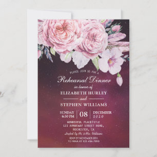 Convites Janto de ensaio de casamento Boho Floral Purple Li