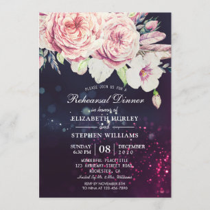 Convites Janto de ensaio de casamento Boho Floral Purple Li
