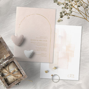 Convites Janto de ensaio de casamento Boho Oasis Blush ID95