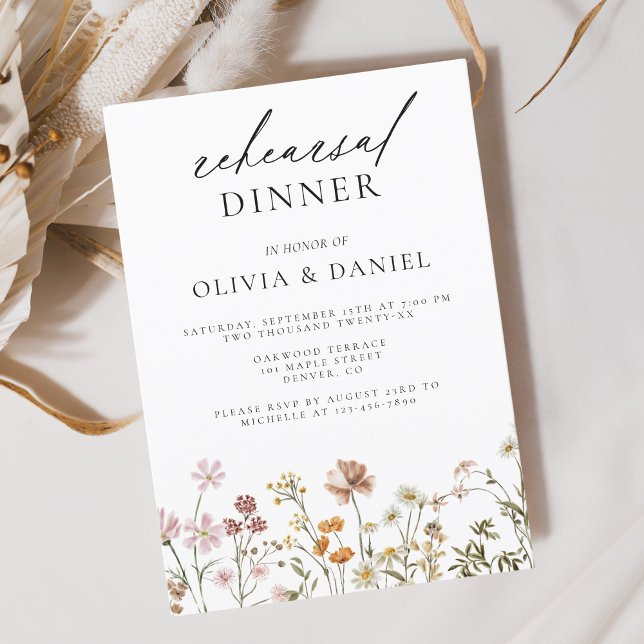 Convites Janto de Ensaio de Casamento Boho Wildflower (Criador carregado)
