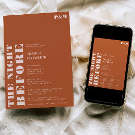 Convites Janto de ensaio de casamento Bold boho terracotta