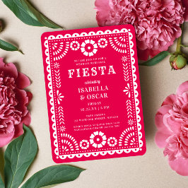 Convites Janto de Ensaio de Casamento bonito Papel Picado