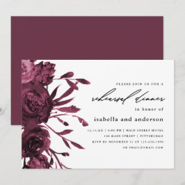 Convites Janto de Ensaio de Casamento Botânico Chic Burgund