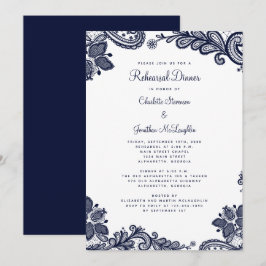 Convites Janto de ensaio de Casamento Branco Azul Elegante