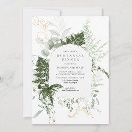 Convites Janto de Ensaio de Casamento Branco Wild Fern Gree