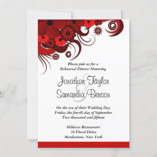 Convites Janto de Ensaio de Casamento Brancos Vermelho Flor
