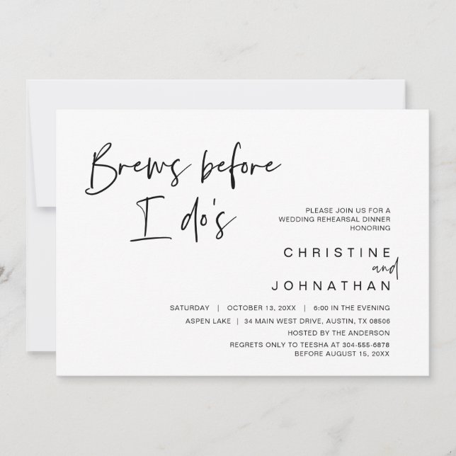 Convites Janto de ensaio de casamento, Brew antes de eu faz (Frente)