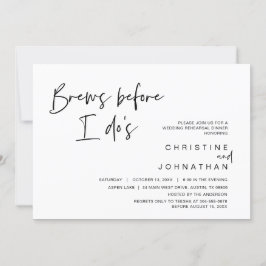 Convites Janto de ensaio de casamento, Brew antes de eu faz