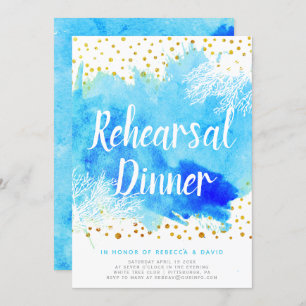 Convites Janto de ensaio de casamento com água e recifes de