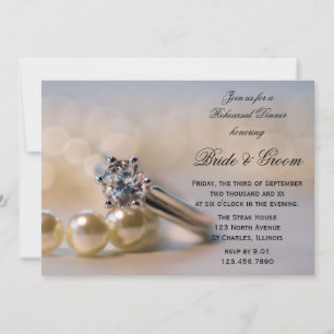 Convites Janto de Ensaio de Casamento com Anéis de Diamant