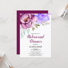 Convites Janto de ensaio de casamento com flores de aquarel