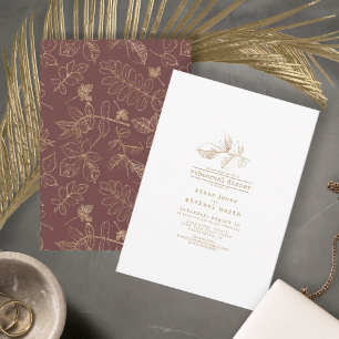 Convites Janto de Ensaio de Casamento com Folha de Ouros ID