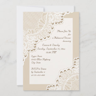 Convites janto de ensaio de casamento com pérolas
