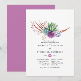 Convites Janto de Ensaio de Casamento com Suculentes de Aqu