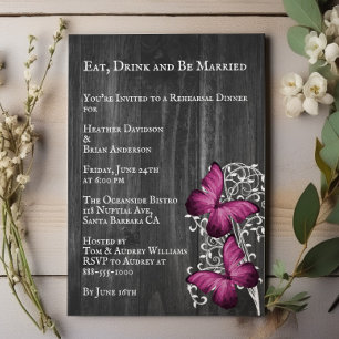 Convites Janto de ensaio de casamento da borboleta rustica 