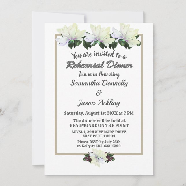 Convites Janto de Ensaio de Casamento da Magnolia Verde Bra (Frente)