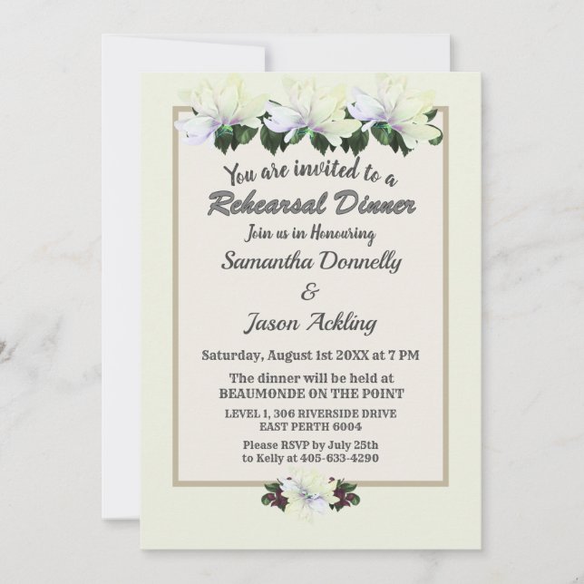 Convites Janto de Ensaio de Casamento da Magnolia Verde Bra (Frente)