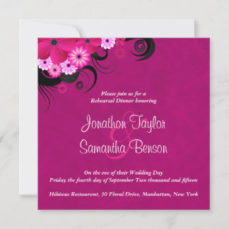 Convites Janto de ensaio de casamento Dark Fuchsia de 5,25"