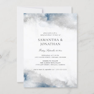 Convites Janto de Ensaio de Casamento de Azul e Cinza