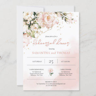 Convites Janto de Ensaio de Casamento de Boho Floral Rosa-R