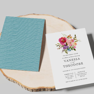 Convites Janto de Ensaio de Casamento de Buquês primavera L