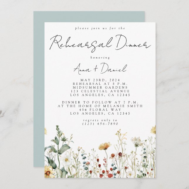 Convites Janto de Ensaio de Casamento de Campo de Summer Wi (Frente/Verso)