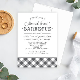 Convites Janto de Ensaio de Casamento de Carvões Gingham B