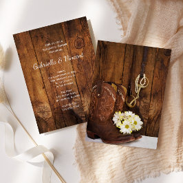 Convites Janto de Ensaio de Casamento de Cavalos de Boots d