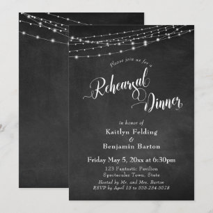 Convites Janto de Ensaio de Casamento de Chalkboard e Luzes