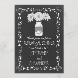 Convites Janto de Ensaio de Casamento de Chalkboard Mason J
