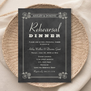 Convites Janto de Ensaio de Casamento de Chalkboard Preto V