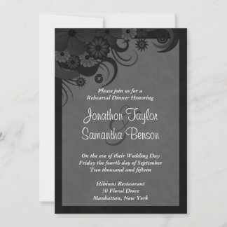 Convites Janto de Ensaio de Casamento de Cinzas Negras Flor
