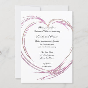 Convites Janto de Ensaio de Casamento de Coração Abstrato